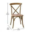 thumbnail image 3 of Bistro Style Cross Back Hand Scraped Dark Natural  Wood Stackable Dining Chair - X Back Banquet Dining Chair, 3 of 7