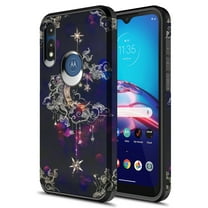 Moto E 2020 Case, KAESAR Hybrid Dual Layer Slim Graphic Armor Shockproof Impact Resistant Protective Cover Case for Motorola E 2020 (Wiccan)