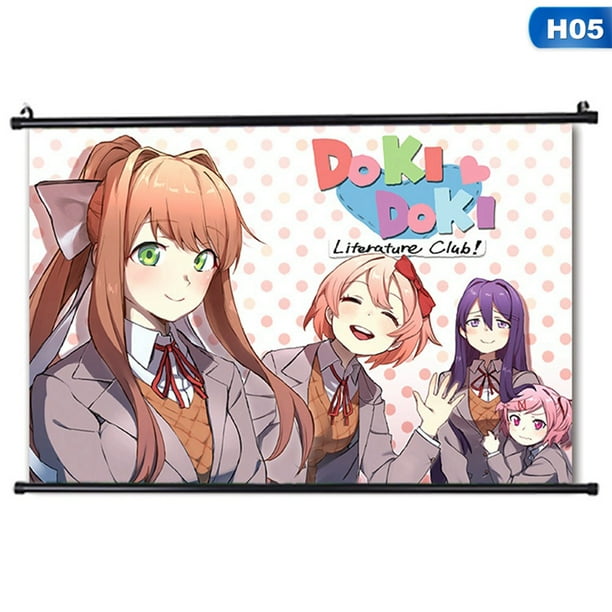 Akoada Doki Doki Literature Club Scroll Poster Cartoon Waterproof Hanging Poster Home Decor Wall Art Poster Painting Anime Fans Gift Walmart Com Walmart Com