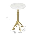 thumbnail image 2 of Maurice Side Table White & Gold End Table, Modern Style, Natural Marble round shape tabletop, Iron, Indoor Living, 2 of 2