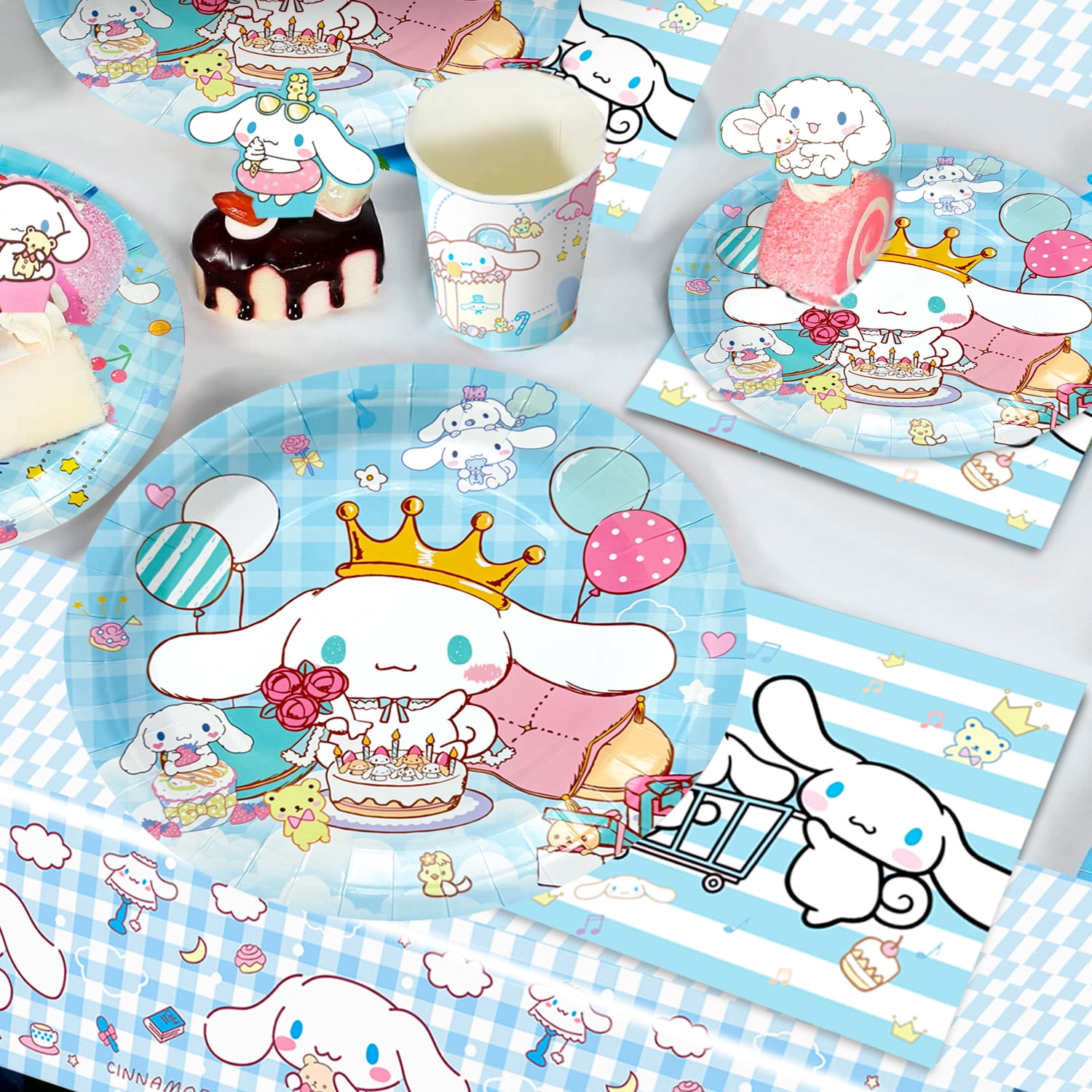 Dog Birthday Party Supplies, 108Pcs Dog Birthday Decorations and Dog Party Tableware Set - Dog Birthday Plates Tablecloths Banners Backdrop etc. for Dog Party