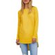 thumbnail image 1 of Blusa camiseta de manga larga con cuello redondo y estampado de diente de león para mujer: dobladillo asimétrico, poliéster elástico, lavable a máquina., 1 of 5