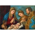 thumbnail image 3 of Workshop of Titian 18x14 Black Modern Framed Museum Art Print Titled - Madonna and Child with Saint John, Saint Catherine and Saint Louis of Toulouse (circa 1520-1530), 3 of 5