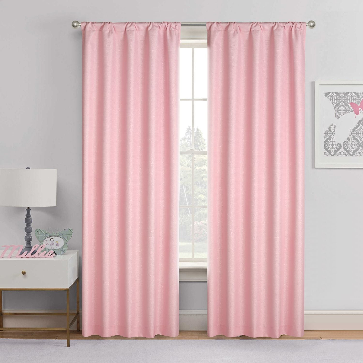 Your Zone Kids Solid Sparkle Room Darkening Curtains Your Zone Kids Solid Sparkle Room Darkening Curtains