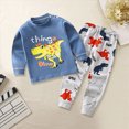 thumbnail image 2 of TOWED22 Toddler Baby Girl Boy Winter Clothes Outfits 2 Piece Long Sleeve Letter Print Sweatshirt and Elastic Pants Casual Clothing Set(Blue,7-8 Y), 2 of 4