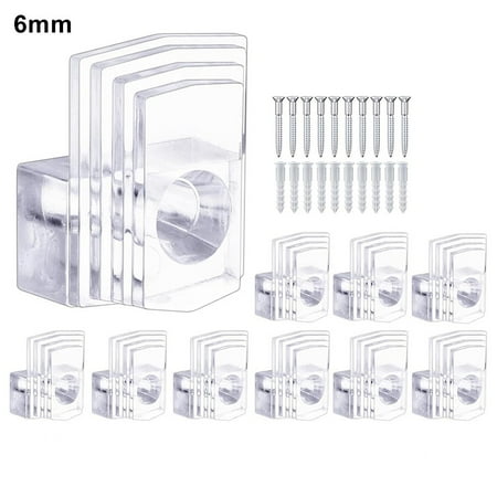 

Mirror Holder Clips 1/4 in Clear Plastic Mirror Holders Mirror Mounting Clips