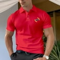 thumbnail image 4 of Pattern Of Half Circles And Monograms  Men's Cotton Polo, 4 of 14