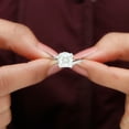 thumbnail image 6 of Rosec Jewels Certified Moissanite Princess Cut Engagement Ring 3 Carat - Designer Bypass Ring for Women - 8 mm - D-VS1 Quality, 14K White Gold, US 4.50, 6 of 9