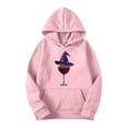 thumbnail image 4 of GaThRRgYP Chic Winter Sweatshirt Female,Women Long-sleeved Hooded Pocket Halloween Printed Casual Loose Sweatshirt Pink S, 4 of 4