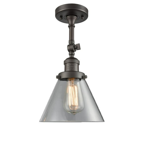 Innovations 1-LT LED Large Cone 8" Semi-Flush Mount - Oil Rubbed Bronze - 201F-OB-G42-LED