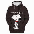 thumbnail image 2 of Sudadera con capucha holgada de manga larga con cuello redondo y estampado de dibujos animados de Snoopy para mujer para otoño e invierno, 2 of 5