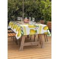 thumbnail image 3 of Outdoor Tablecloth with Umbrella Hole for Patio/Picnic/Party/Camping, Lemon Summer Waterproof Table Cloth Rectangle Table Cover Washable, Watercolor Fruits Yellow Stripes (54"x 80"), 3 of 8