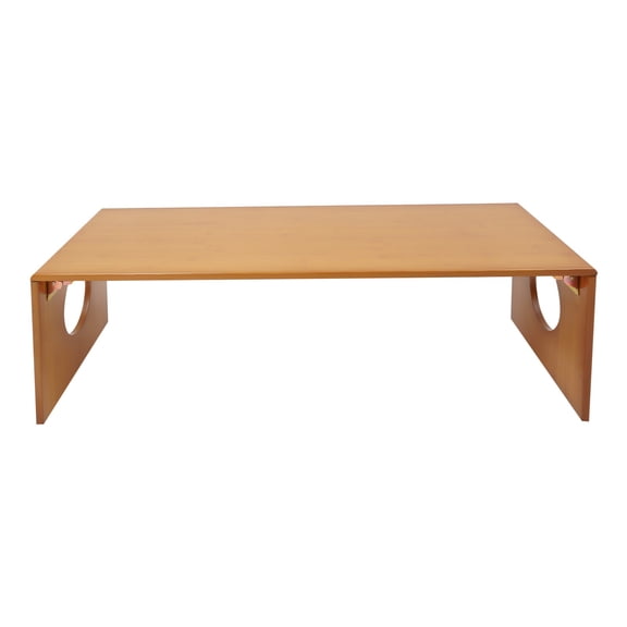 Folding Table, 100x37x30cm Bamboo Floor Table with Foldable Legs, Low Coffee Table, Ready to Assemble for Living Room and Bedroom