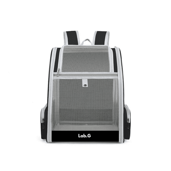 Mochila Transportadora Para Perros/gatos Plegable Lab.G Gris Negro