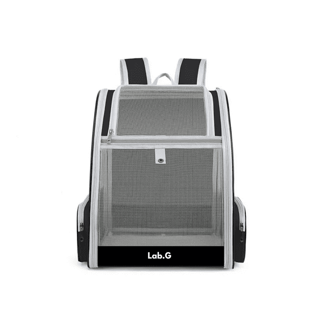 Mochila Transportadora Para Perros/gatos Plegable Lab.G Gris Negro