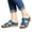 Blue, variant on Loliuicca Women's Low Wedge Sandals Vintage Slip On Open Toe Slides Slippers