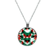 Palestine Womens Glass Circular Pendant Necklace - Elegant Jewelry Piece for Women