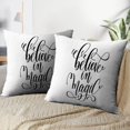 thumbnail image 3 of LALILO Throw Pillow Covers Magic Black And White Lettering Magical Cushion Cover 18" x 18", 2 Pack, 3 of 6