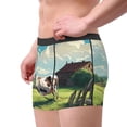 thumbnail image 2 of Balery Prairie Pasture Cow Calzoncillos bóxer para hombre, ropa interior de algodón suave y transpirable con cinturilla de nailon-Small, 2 of 5