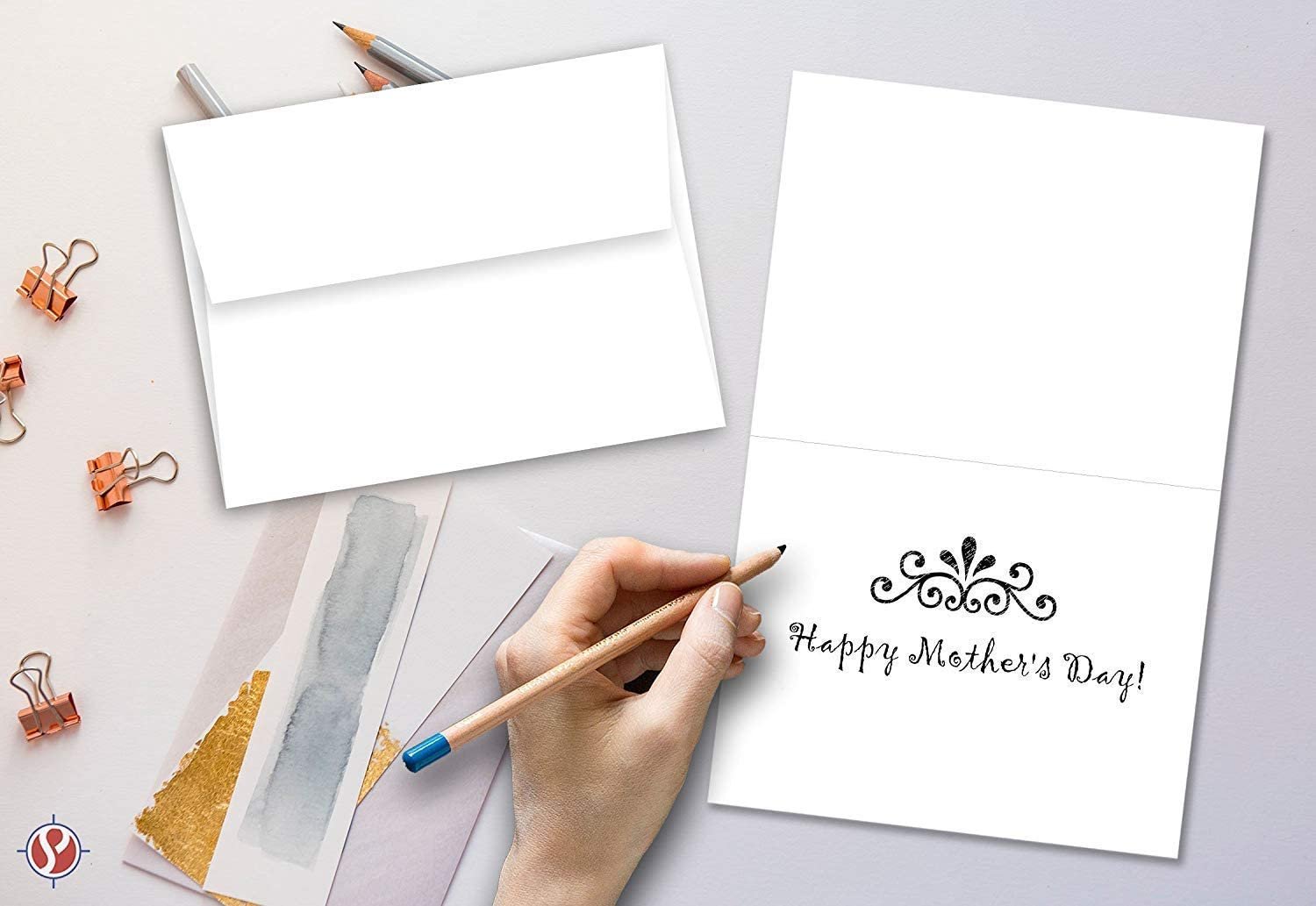 A2-4 1/4 x 5 1/2" - Heavyweight Blank White Greeting Cards and Envelopes| 100 Cards and 100 Envelopes Per Pack