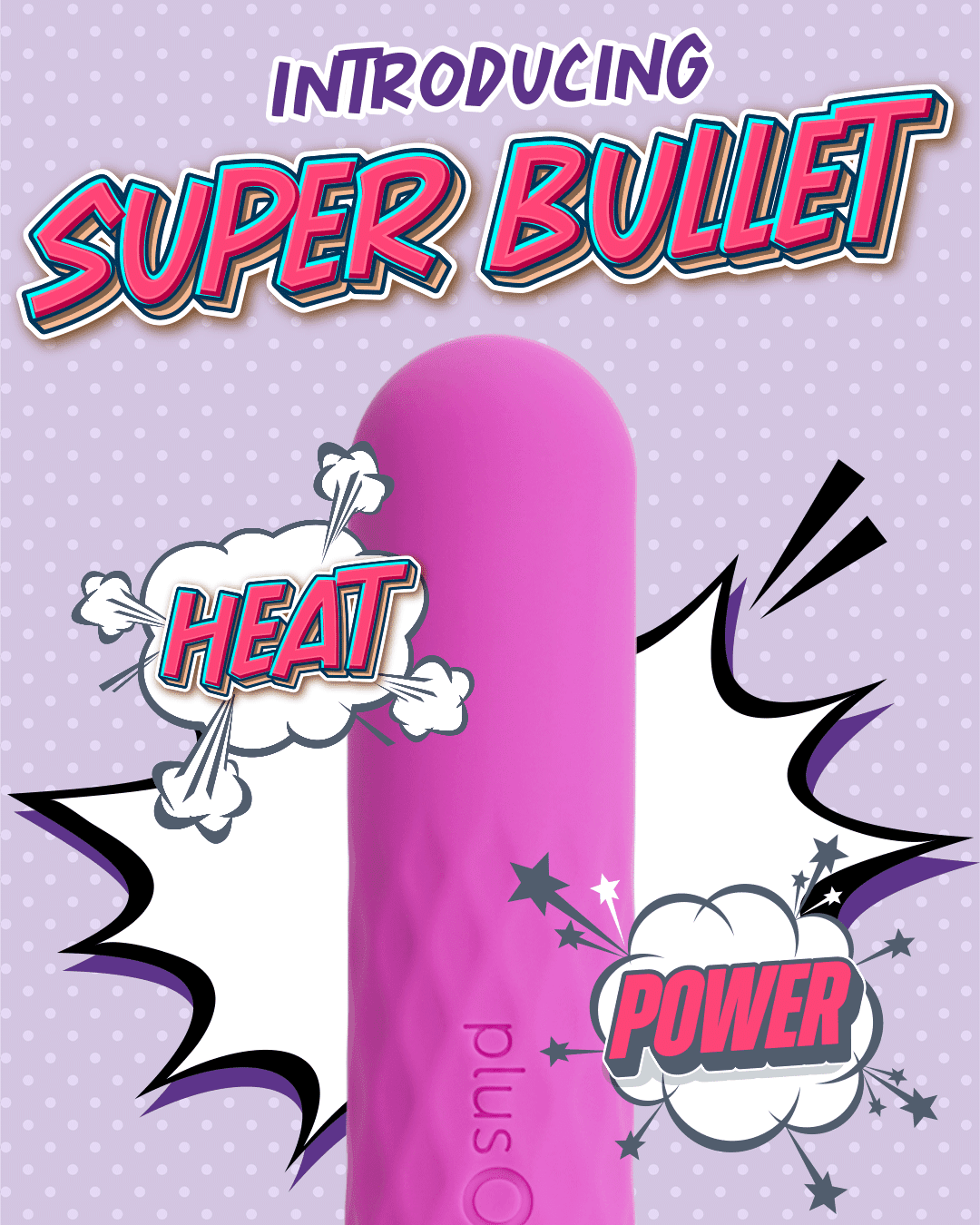 plusOne SUPER Bullet Vibrator with Warming Heat Setting, 10 Vibration Settings, Waterproof