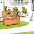 thumbnail image 5 of Spaco 33 Gallon Wooden Storage Bench with Liner for Patio Garden Porch, Travel Outdoor Storage Container Box, 5 of 9