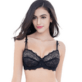 thumbnail image 2 of Varsbaby Women Ultra-Thin Unlined Lace Bra Sexy See Through Underwire Bra, 2 of 7