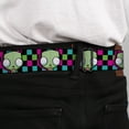 thumbnail image 4 of Nickelodeon Belt, Seatbelt Buckle Belt, Invader Zim GIR Face Checker Black Multi Neon, 30 to 44 Inches, 4 of 9