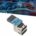 thumbnail image 4 of Adaptateur USB Adaptateur de Port d'Extension Étendue Bleu, 2 USB2.0 Connecteur Adaptateur 9PIN Intégré USB 9PIN à 2 USB2.0, pour Ordinateur PC, 4 of 8