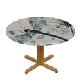 thumbnail image 3 of Acheng Elegant Flower and Dragonfly Round Tablecloth  Washable Table Cover Table Cloth for Kitchen Daily Dinning Party Tabletop Decor  44x44in, 3 of 7