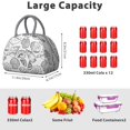 thumbnail image 4 of Insulated Lunch Bag Women, Reusable Sea Shells Black and White Beach Vintage Tote Lunch Box, Leakproof Cooler Lunch Bags for Work Office Travel Picnic, 4 of 4