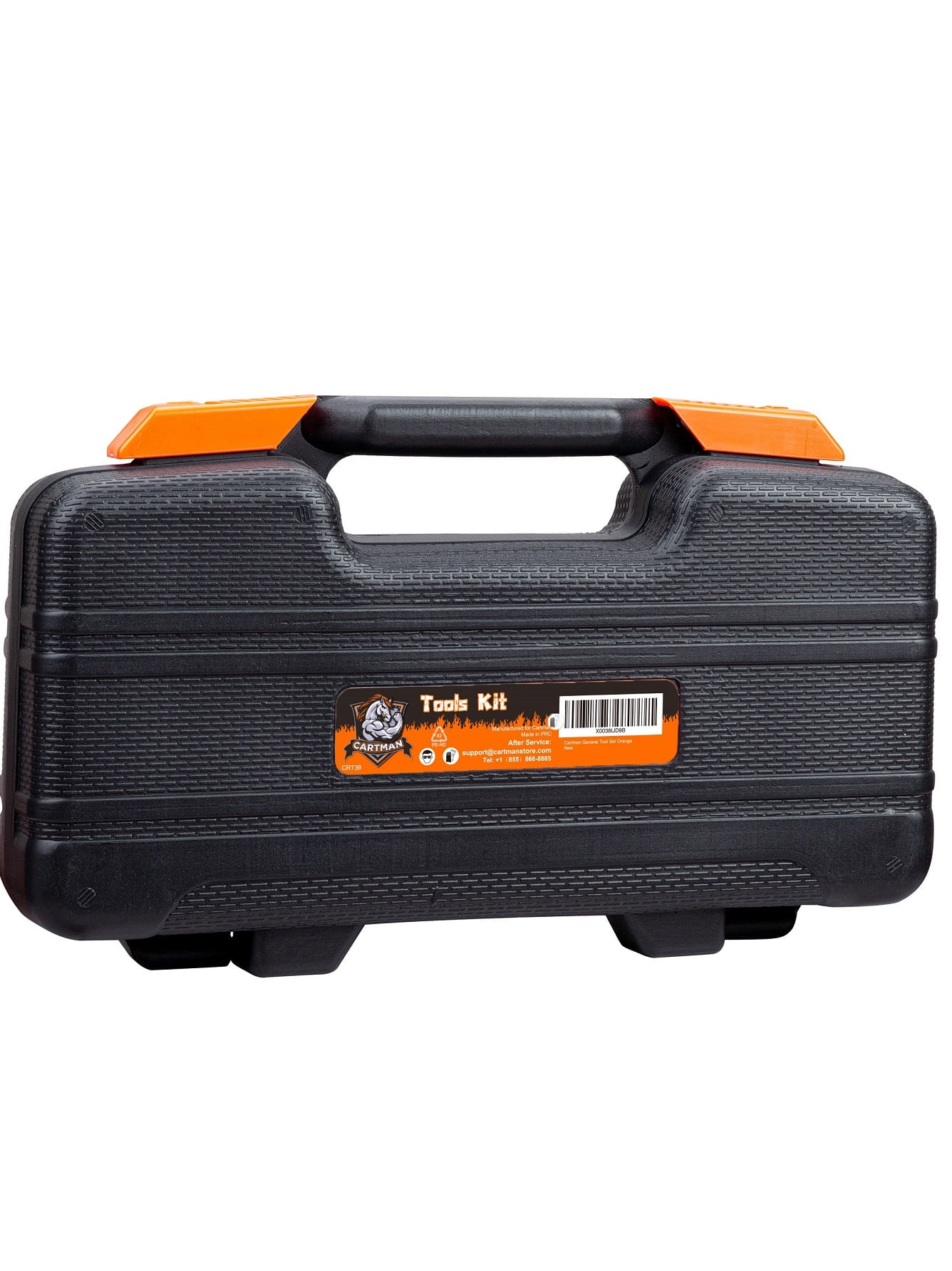 CARTMAN 39-Piece Tool Set General Household Hand Kit with Plastic Toolbox Storage Case Orange