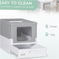 thumbnail image 3 of JERFIT Foldable Hooded Cat Litter Box Enclosure with Top Exit & Front Entry, Odor-Proof Gray Pet Potty House with Removable Drawer Tray, 3 of 4