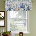 thumbnail image 3 of 2 Pack Valances for Window, Blue Coastal Starfish Short Curtains for Kitchen Bedroom Living Room, Beach Nautical Shell Eucalyptus Vintage Rod Pocket Small Window Treatment Valance Drapes 54 x 18 Inch, 3 of 8