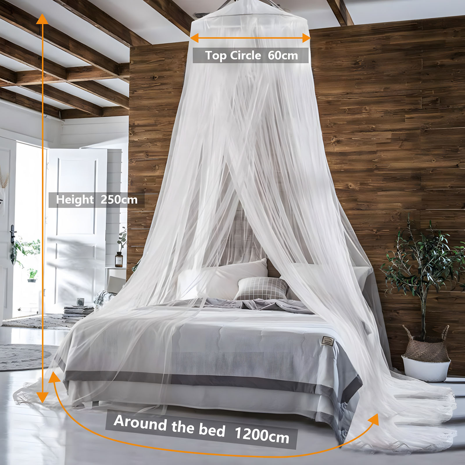 Zootealy Moustiquaire Pour Lit Simple Et Double - Avec Anneau De Serrage Extra Large - Pour Maison, Voyage - Forme De Boîte Pour Camping, Maison, Jardin