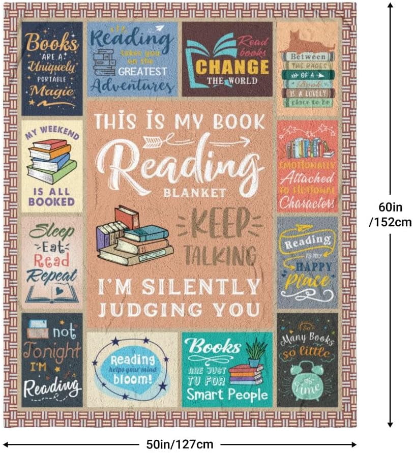 Book Lovers Gifts, Gifts for Book Lovers Women, Librarian Gifts, Literary Gifts, Book Accessories for Reading Lover, Gifts for Reader, Book Club/Bookish Gifts Throw