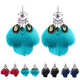 thumbnail image 2 of Boucles d'Oreilles Pendantes Ethniques pour Femmes avec Plume Artificielle, 2 of 10