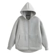 thumbnail image 2 of Aimik Women's Casual Zip Up Hoodie Sweatshirt with Pockets Long Sleeve Solid Color Hooded Jacket for Sport and Gym, 2 of 6