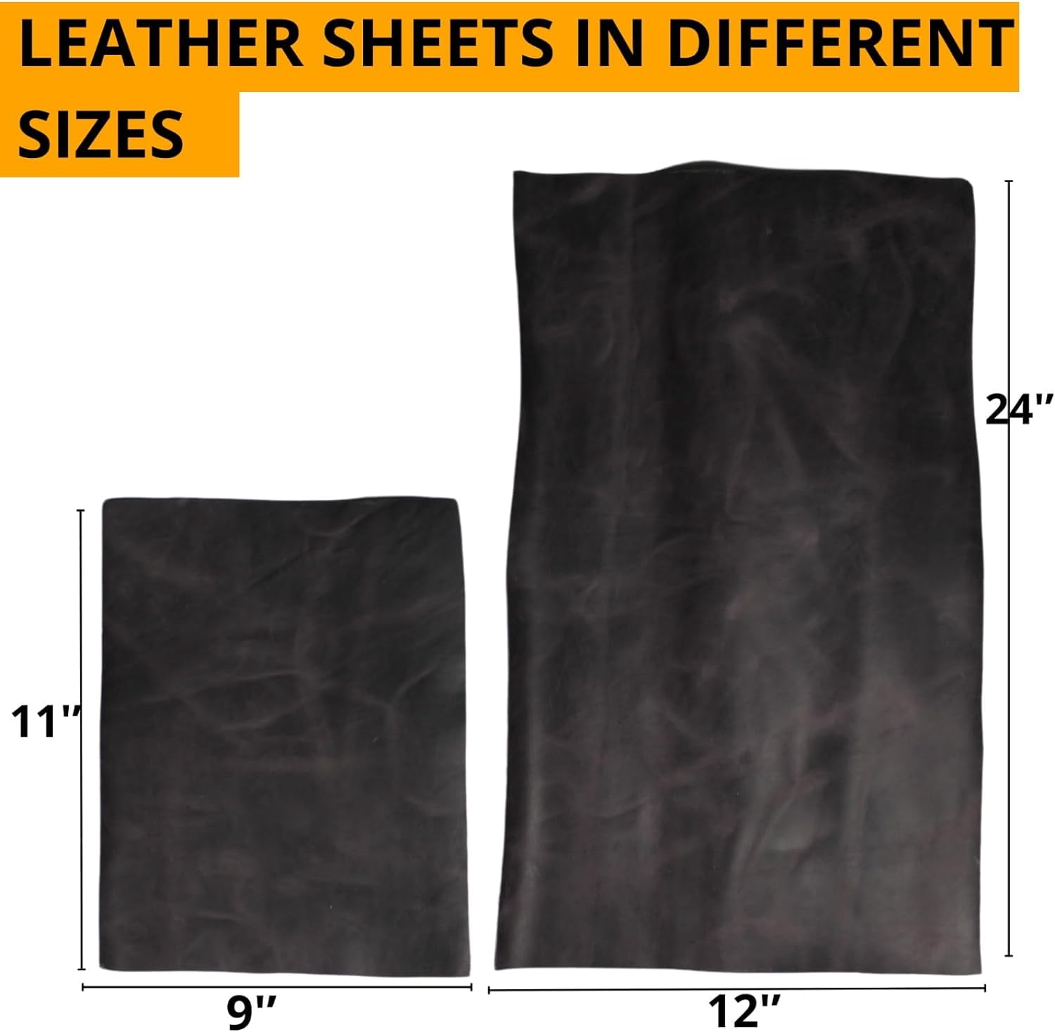 ArtisanCowhides Genuine Crazy Horse Precut Full Grain Leather Sheets-Chocolate Brown 24"x24"
