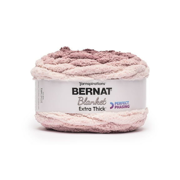 Bernat Blanket Extra Thick Perfect Phasing #7 Jumbo Polyester Yarn, Burgundy Wine 21.2oz/600g 65 Yards