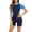 Blue, variant on Long Sleeve Swimsuit for Women Zip Front Surfing Rash Guard Full Coverage Sun Protection Swimwear for Surf and Outdoor Water Sports