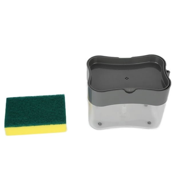 Dispensador de jabón portátil, contenedor manual de líquidos, organizador de jabón, prensa manual, caja de líquido para cocina, gris