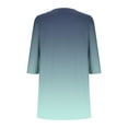 thumbnail image 6 of JTZGDY Fall Tunic Tops for Women Fashion Tie Dye/Striped/Color Block/Floral Printed 3/4 Length Sleeve Crewneck Graphic T-Shirts Loose Flowy Dressy Pullover Blouse Navy#01 XL, 6 of 7