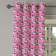 thumbnail image 3 of Ambesonne Harbour Stripe Grommet Curtain, Blue Anchors, 50" x 54", Dark Blue Magenta White, 3 of 6