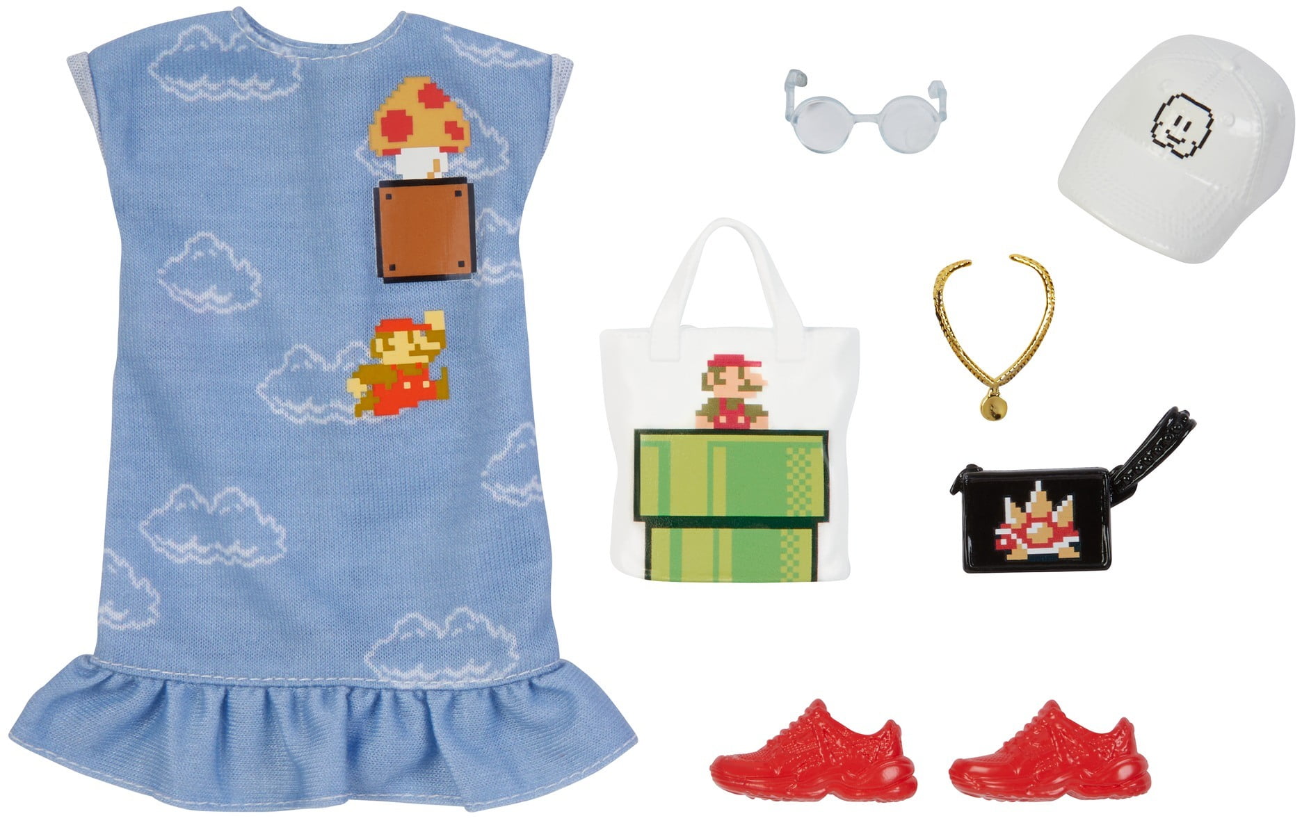 Barbie Doll Clothes: Super Mario Fashion Pack with Dress & 6 Accessories