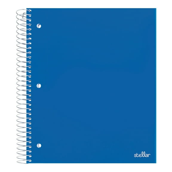 Office Depot® Brand Stellar Poly Notebook, 8-1/2" x 10-1/2", 3 Subject, Wide Ruled, 150 Sheets, Blue