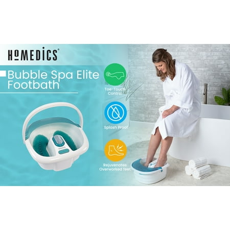 Homedics - Bubble Foot Spa with Heat Boost Power - White/Gray