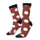 thumbnail image 1 of Fotbe Maroon And White Polka Dot Calcetas Largas con Estampado para Hombre y Mujer – Calcetas de Compresión Transpirables y Elásticas, Viajar y Uso Diario Talla 5-11, 1 of 6