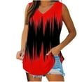 thumbnail image 2 of Tank Tops for Women under $5 Plus Size Sleeveless V-Neck Basic Casual Flowy Summer T-Shirt Red M, 2 of 5