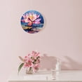 thumbnail image 3 of ATEDEANEI 12" Wall Clock Battery Operated Silent Non Ticking Oil Painting Lotus Flower Print, 3 of 5